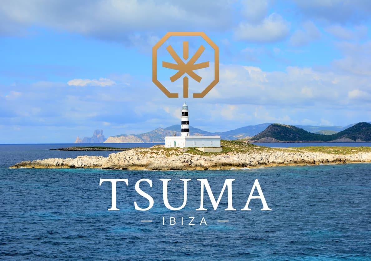 Ibiza lighthouse with Tsuma Ibiza logo
